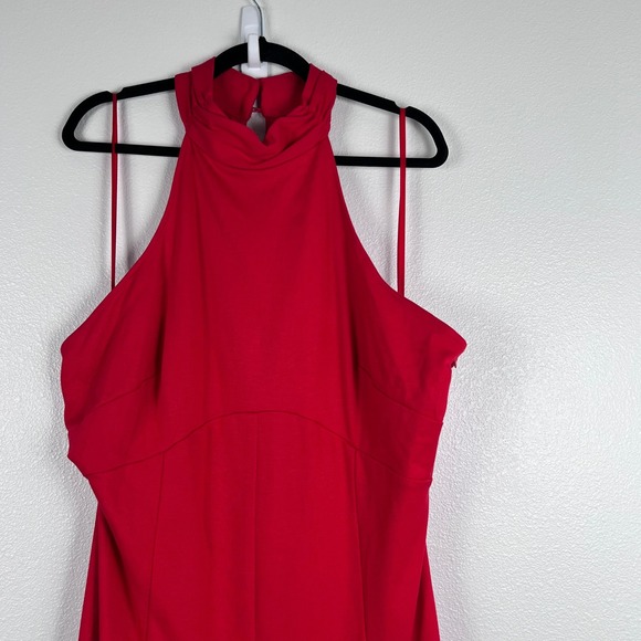 Anthropologie Maeve Women's Halter Midi Dress Red Sz XL - Picture 6 of 10